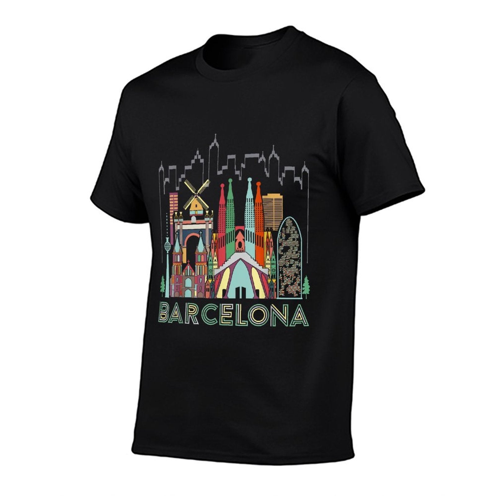 Fun Travel Spain Barcelona Vacation Gift Design Idea  Cotton T-Shirt