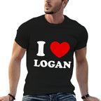 I Love Logan I Heart Logan Funny Logan  Polyester Blend T-Shirt
