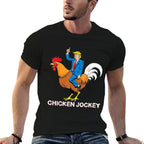 Chicken Jockey Trump Funny Meme Surreal Humor  Eco-friendly Material T-Shirt