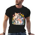 Kittens Floral Cat Men Women Girls Kids  Trendy Pattern T-Shirt