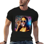 Funny Mona Lisa Bubblegum Gum Leonardo Da Vinci  Tagless Design T-Shirt