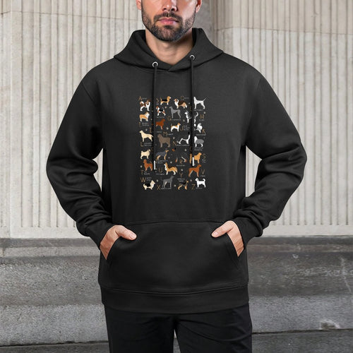 ABC Dog Breeds Identification A-Z Types of Dogs Canine Adjustable Hood Hoodie