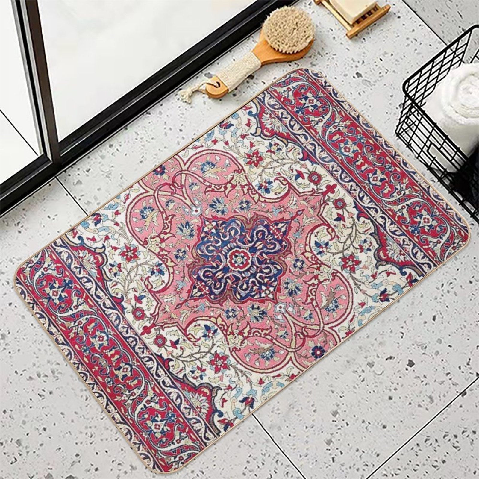 Bakhtiari West Central Persian Rug Print  Stain-Proof Bath Mat