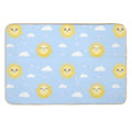 Happy Sun Pattern - Cute Kawaii Summer Sunshine  Eco-Friendly Bath Mat