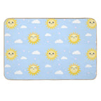Happy Sun Pattern - Cute Kawaii Summer Sunshine  Eco-Friendly Bath Mat