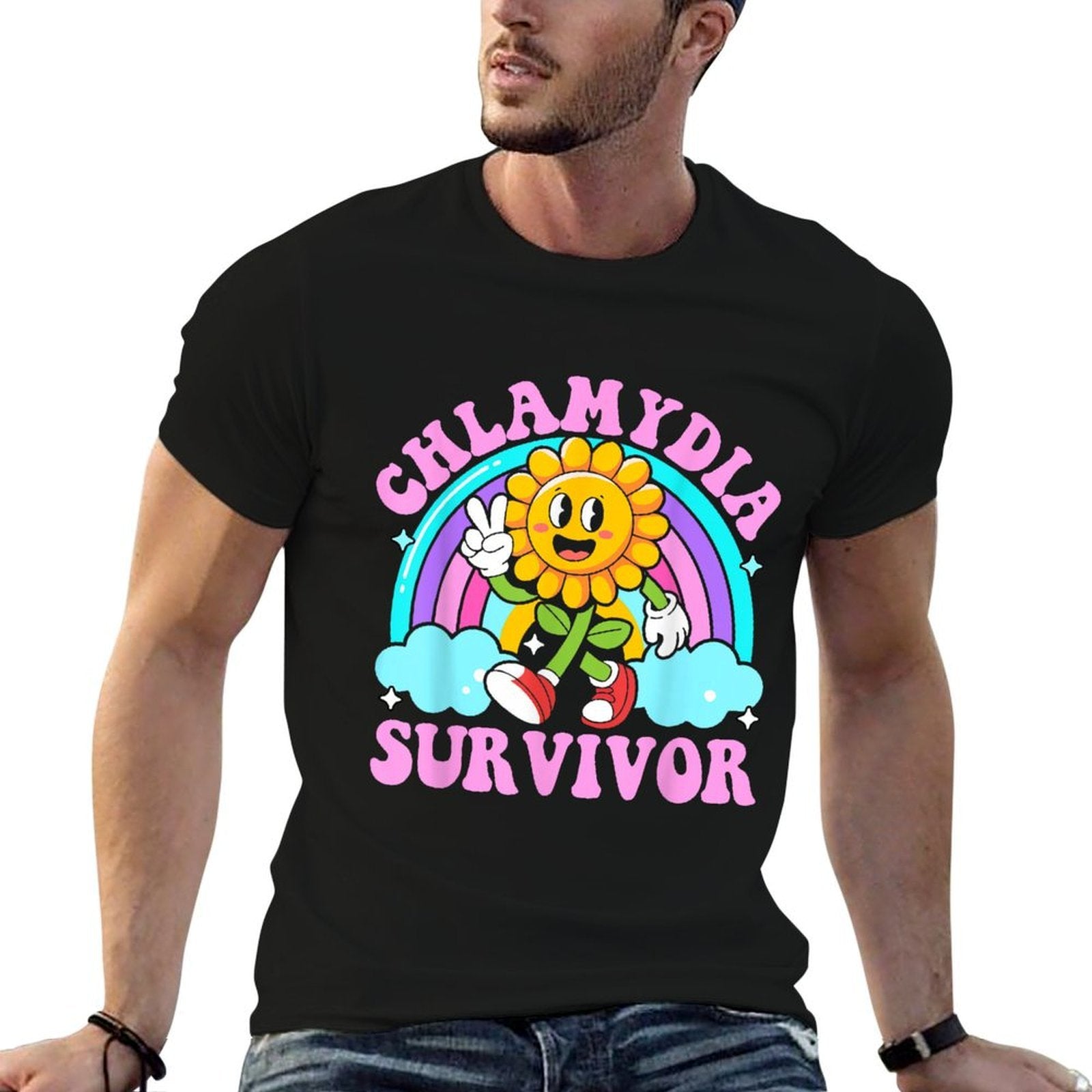 Chlamydia Survivor Funny Sarcastic Meme Y2K Embarrassing  Odor-resistant T-Shirt