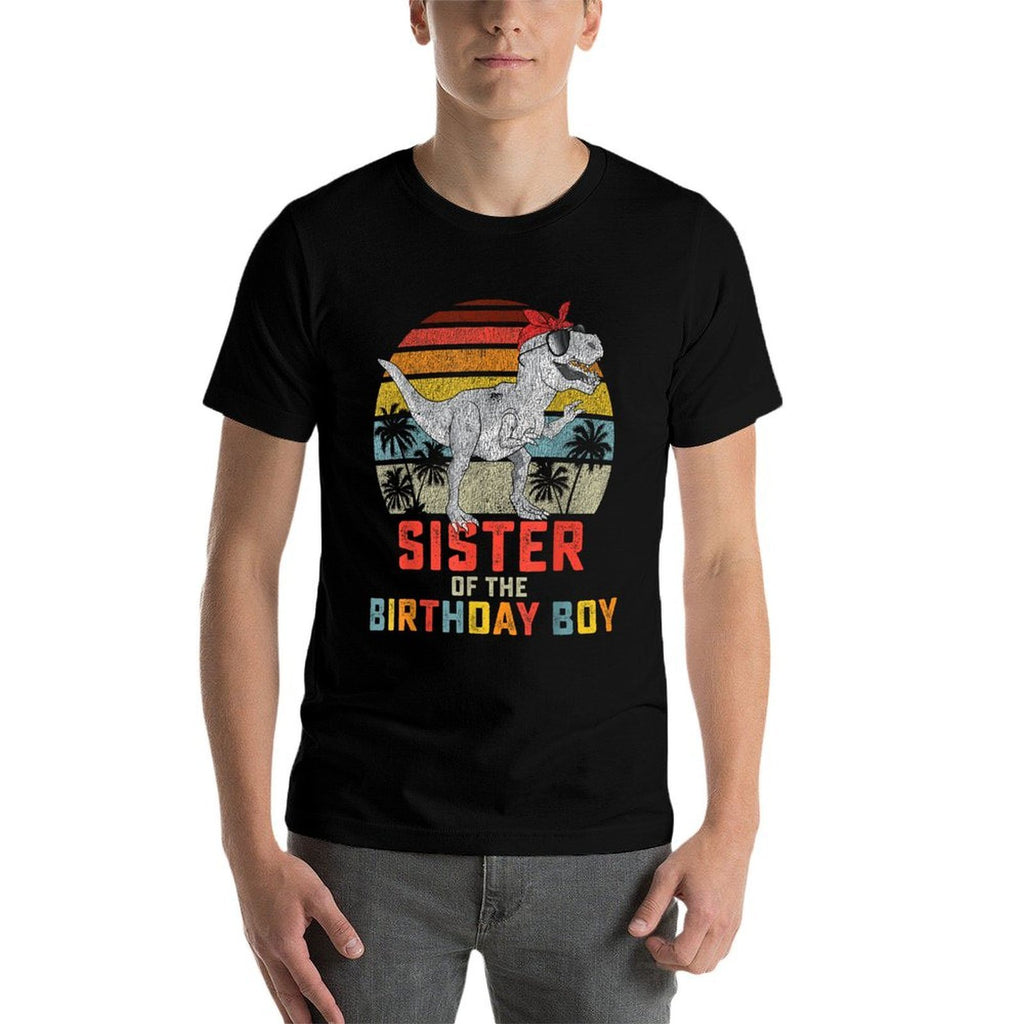 Sister Dinosaur of The Birthday Boy Matching Family  Polyester Blend T-Shirt