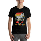 Sister Dinosaur of The Birthday Boy Matching Family  Polyester Blend T-Shirt