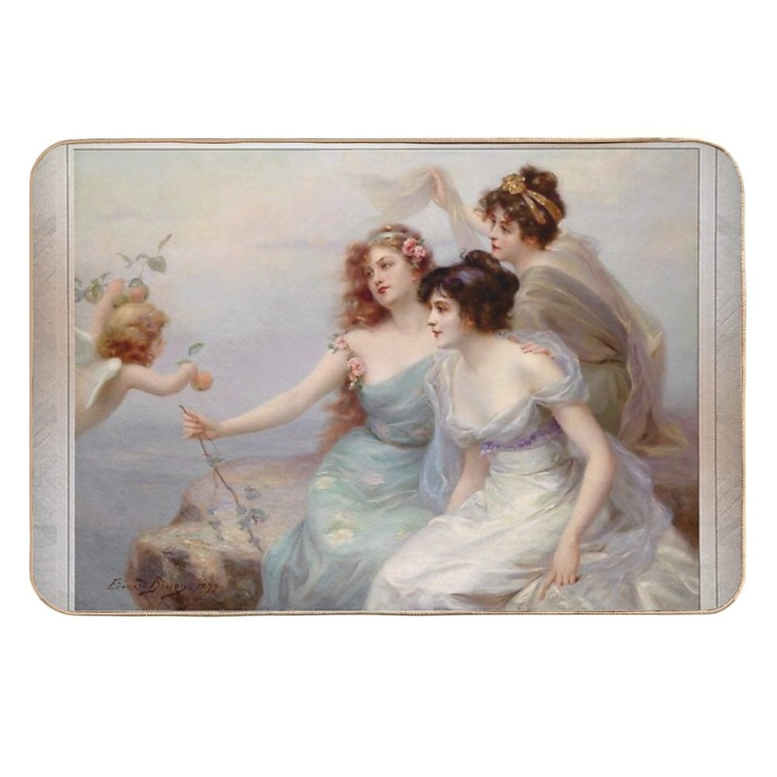 Die Drei Grazien (The Three Graces) by Edouard Bisson Remastered Xzendor7 Classical Art Old Masters Reproductions  High-Traffic Bath Mat