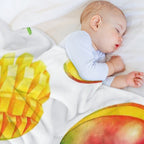 Hand-painted Watercolor Mango Velvety-soft Throw Blanket