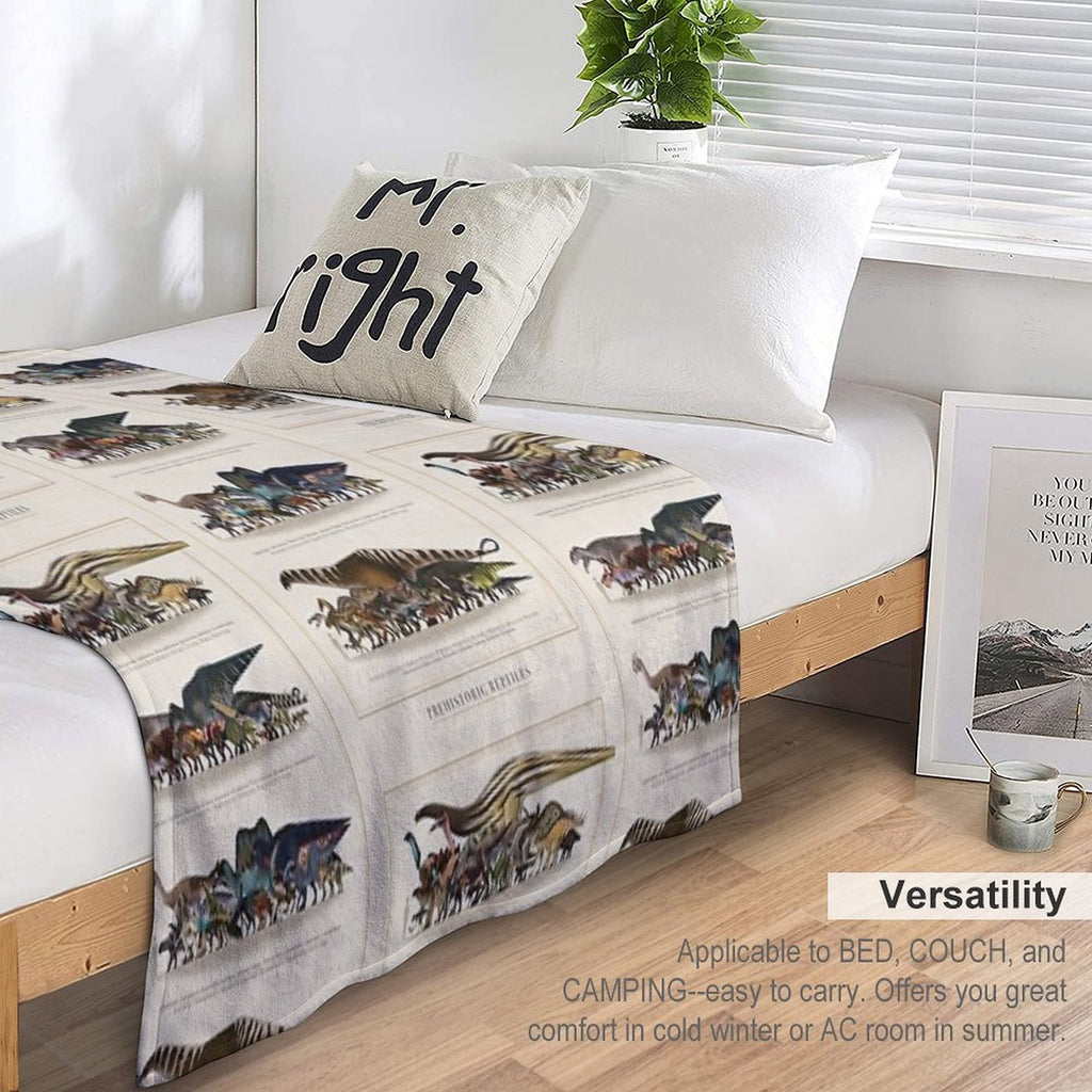 Prehistoric Reptiles Size Chart Anti-pilling Throw Blanket