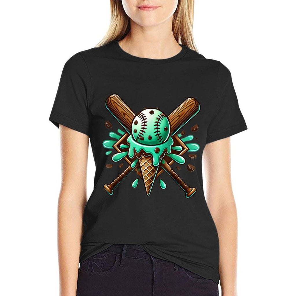 Mint Chocolate Chip Spinkle Baseball Home Plate Drip Boys  Graphic-printed T-Shirt