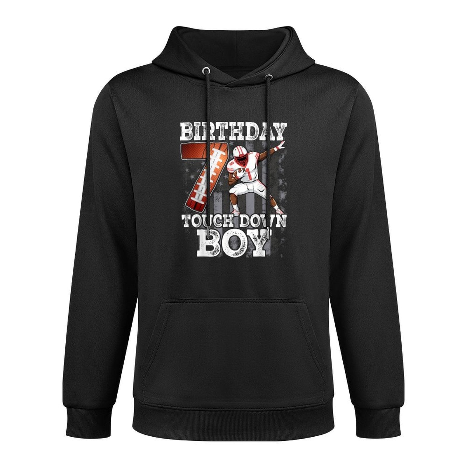 7th Birthday Football Boy - 7 Years Old Kid Football Relaxed Fit Hoodie