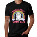 Funny Cat Meme Tummy Ache Joke Humor Cats Men Women Kids  Quick-drying T-Shirt