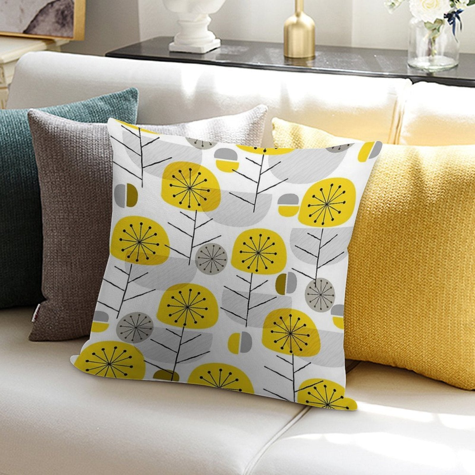 Yellow Nature Soft Gift Ready Throw Pillow