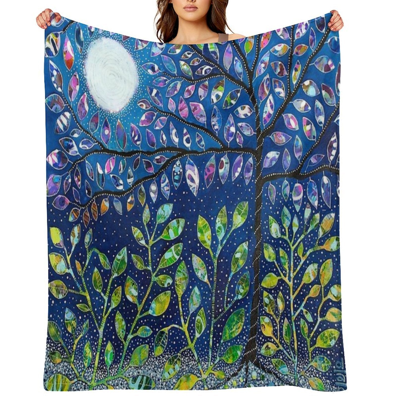 The Light Of Her Discovery Easy Care Throw Blanket