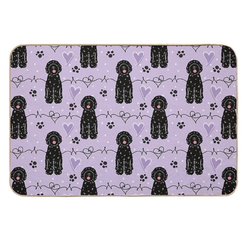 Love Black Portuguese Water Dog  Toxin-Free Bath Mat