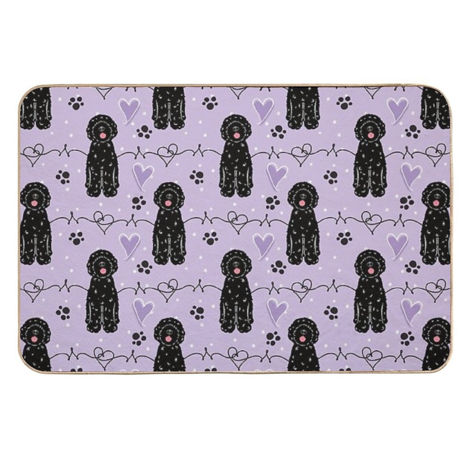 Love Black Portuguese Water Dog  Toxin-Free Bath Mat
