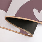 Retro Liquid Swirl & Hearts Abstract Pattern Mulberry Durable Bath Mat