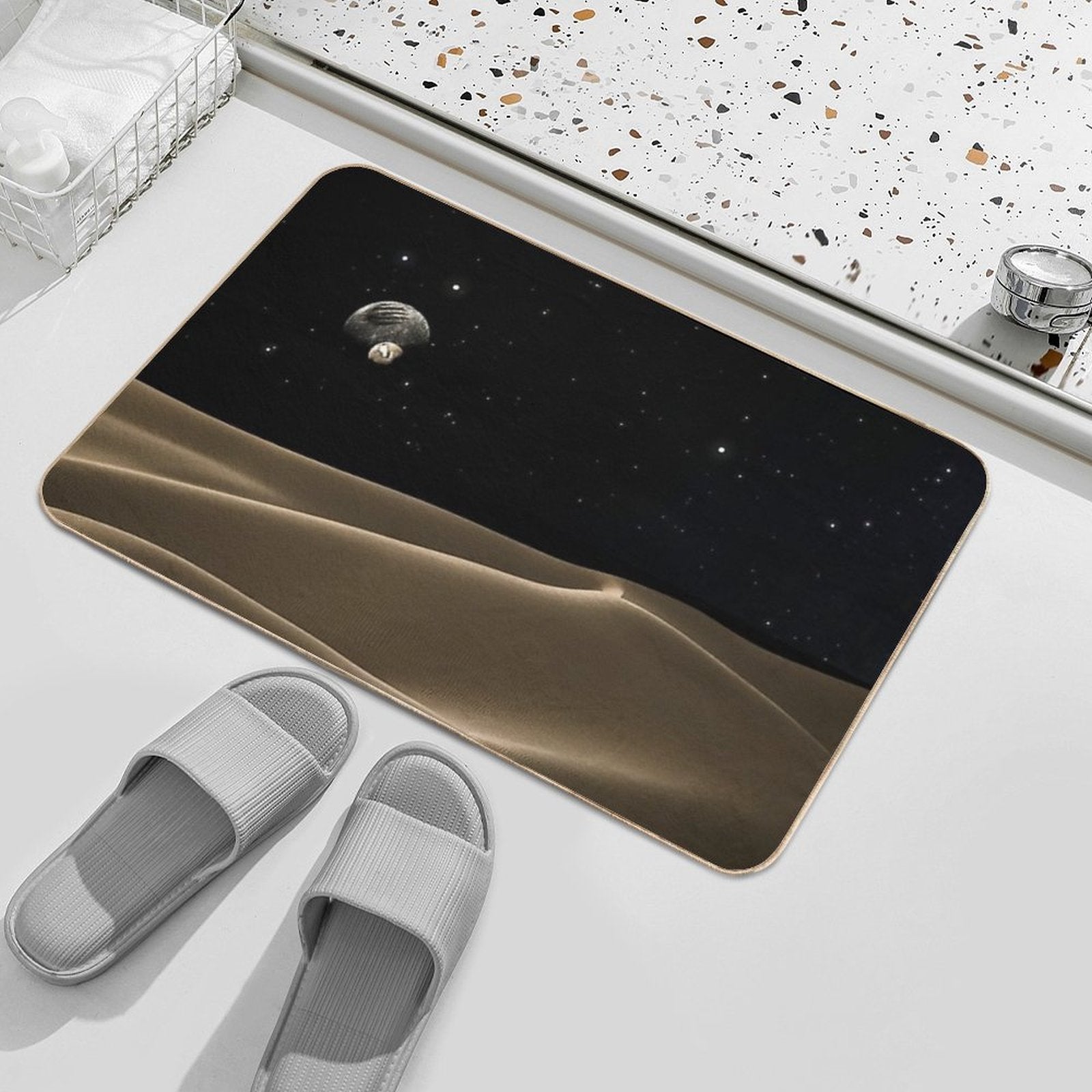 Dune Movie 2020 Fan Art , Moons , Arrakis Desert , Starry Sky  Slip-Resistant Bath Mat