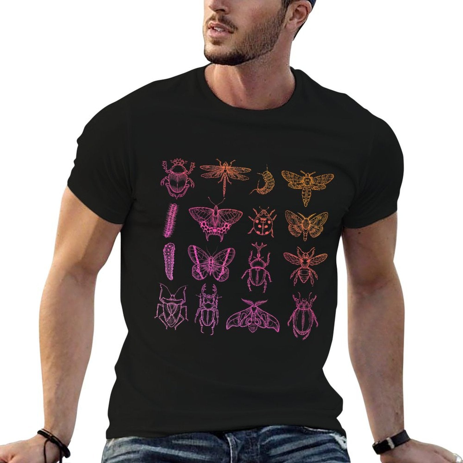 Insect Collector Bugs Entomology Bugs Beetle Biology Bug  Heathered Texture T-Shirt