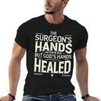Inspirational Christian Faith Religious Surgery Recovery Men  Rolled Sleeves T-Shirt