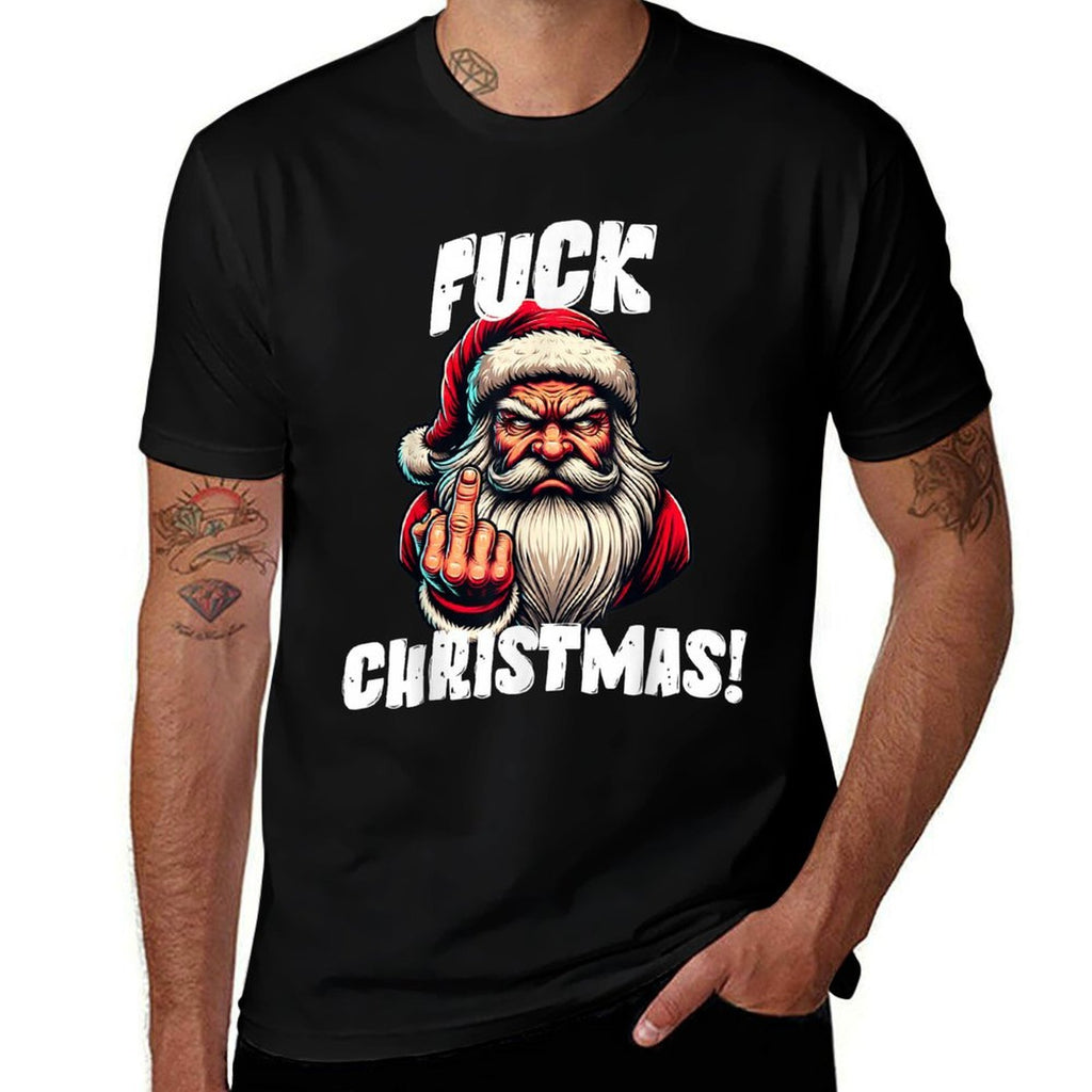 Fuck Christmas Grumpy Santa Claus  Slim-fit Cut T-Shirt