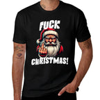Fuck Christmas Grumpy Santa Claus  Slim-fit Cut T-Shirt