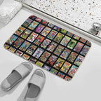 Vintage Superhero Evil Villains Comic Book Collection Retro Pattern  Non-Slip Bath Mat