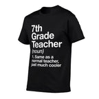 7th Grade Teacher Definition Funny Back To School First Day  Oversized Silhouette T-Shirt