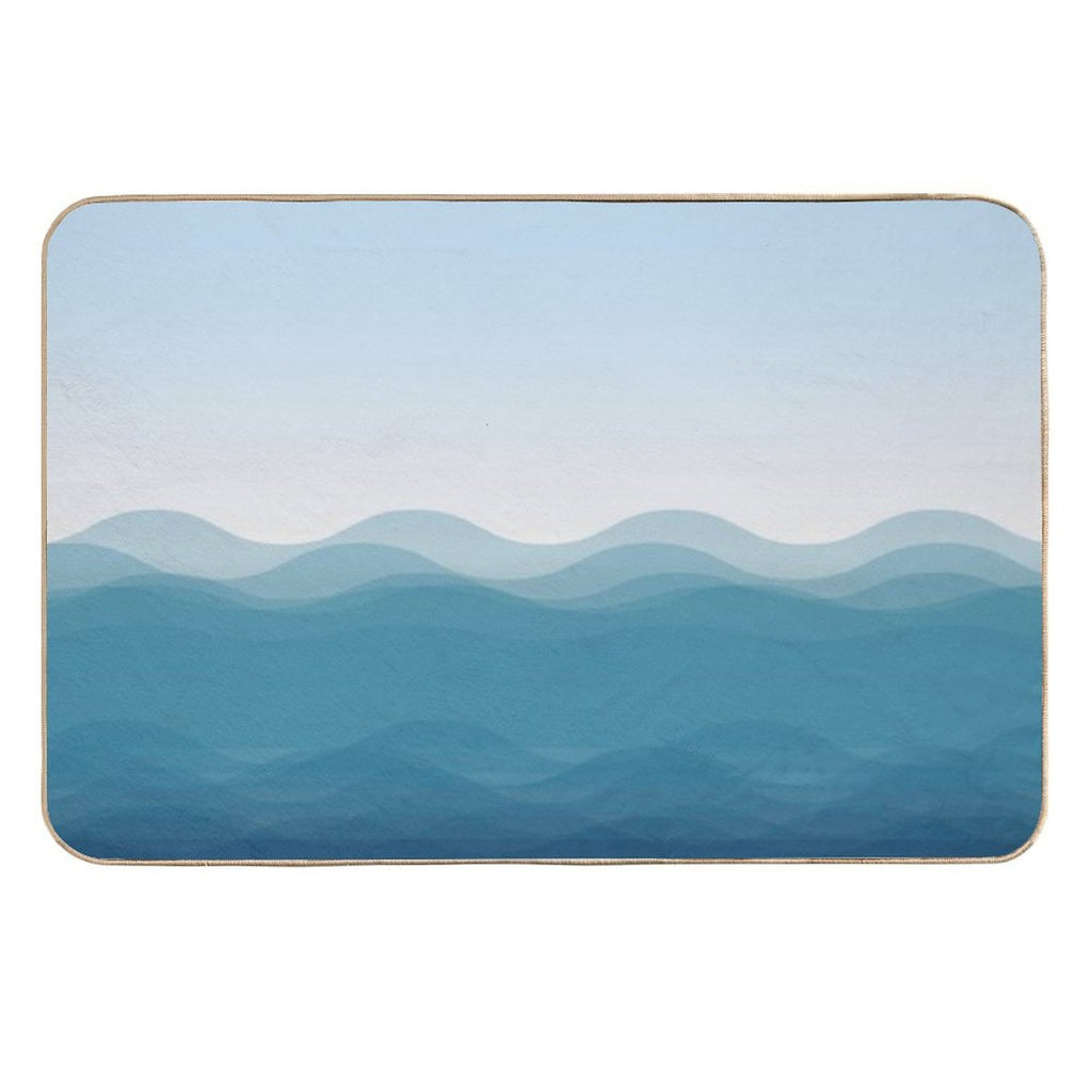 Big Blue Waves Seamless Pattern  Long-Lasting Bath Mat