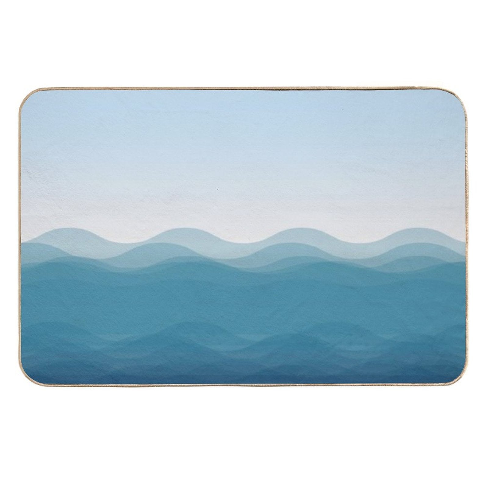 Big Blue Waves Seamless Pattern  Long-Lasting Bath Mat