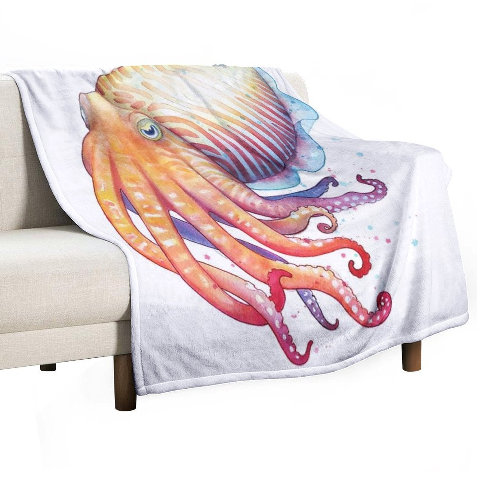 Cuttlefish Plush Throw Blanket