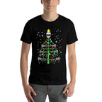 Funny Lacrosse Player Xmas Lights Lacrosse Christmas Tree  Polyester Blend T-Shirt