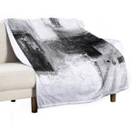 Black White Abstract Sustainable Throw Blanket