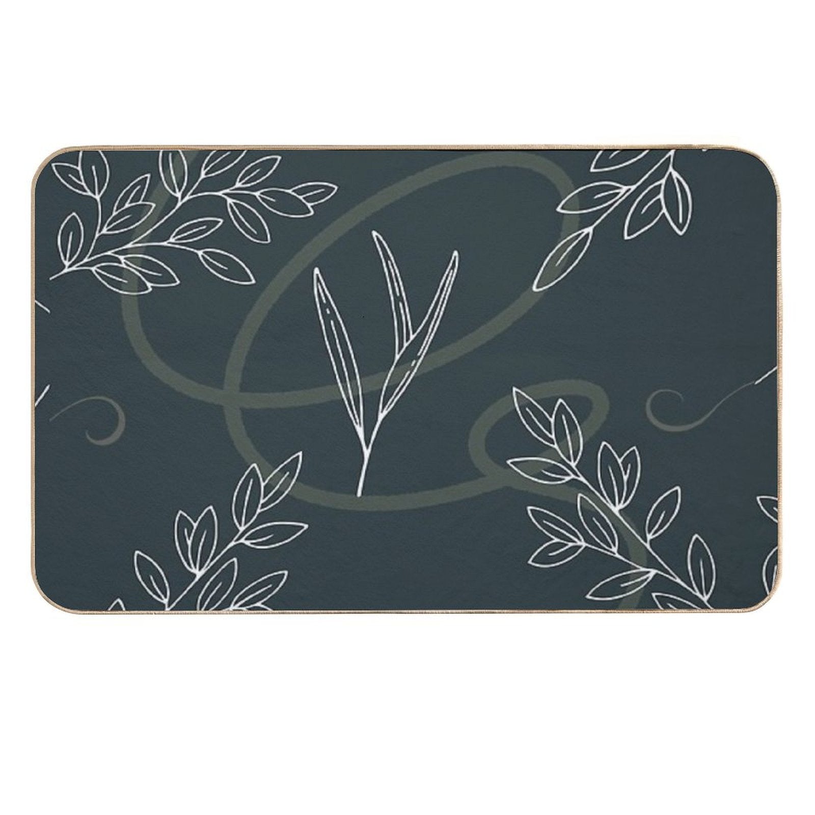 Leaves A Swirl Pattern Dusky Blue  Versatile Bath Mat