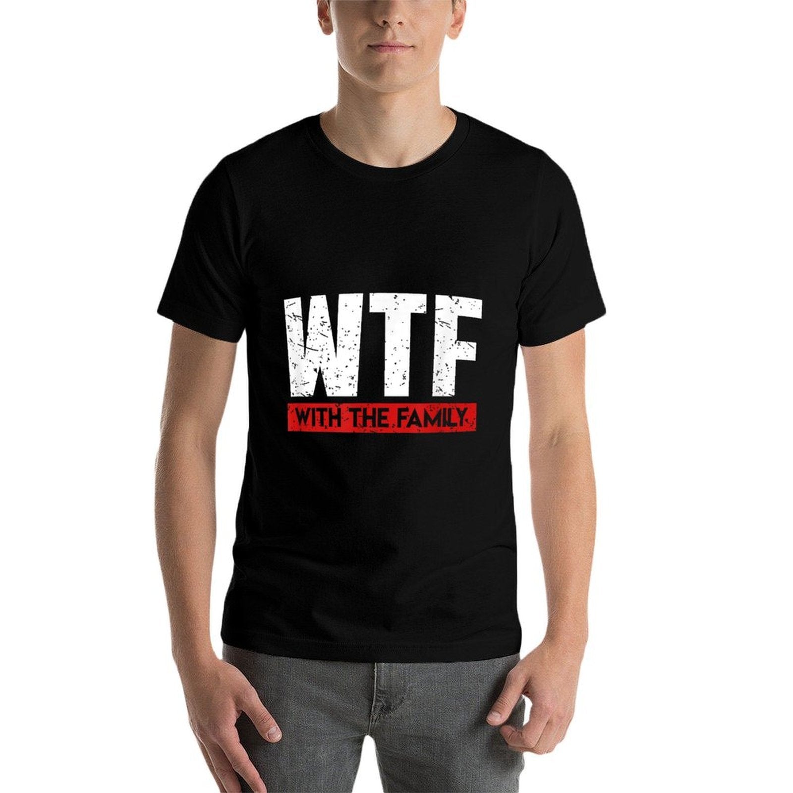 WTF With The Family On Vacation Funny Gag Gift  Oversized Silhouette T-Shirt