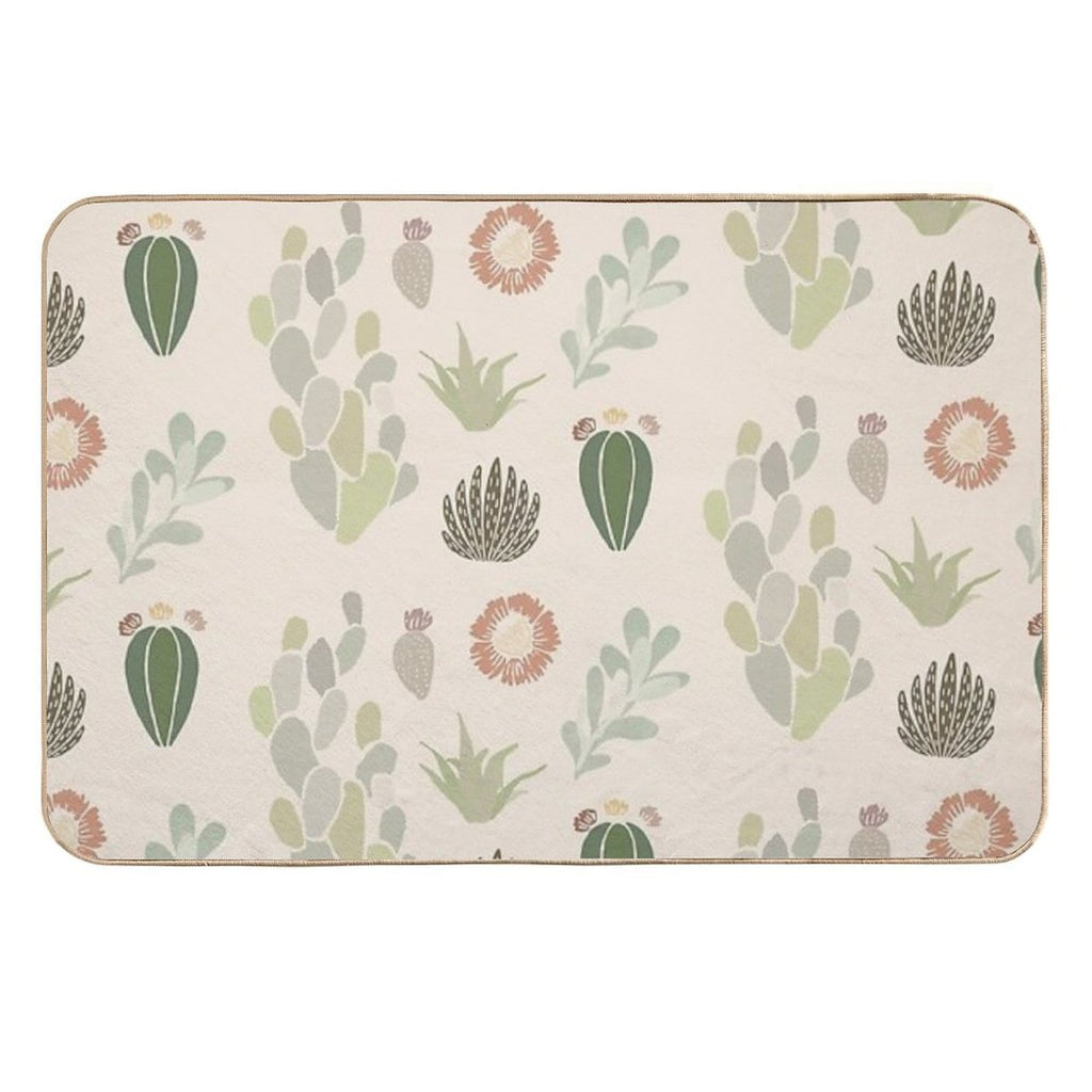 Cactus Pattern Print  Toxin-Free Bath Mat
