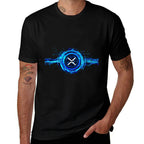 Ripple XRP New Logo Magic Crypto Currency Digital Coin  Ribbed Collar T-Shirt