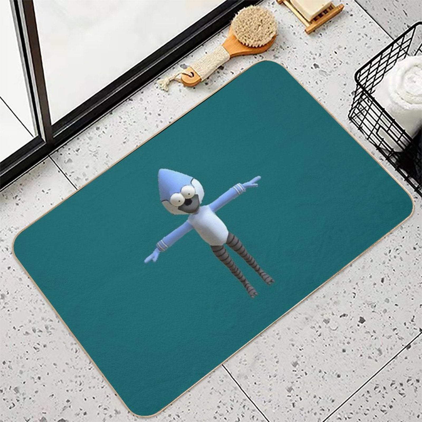 T-Posing Mordecai  Dirt-Trapping Bath Mat