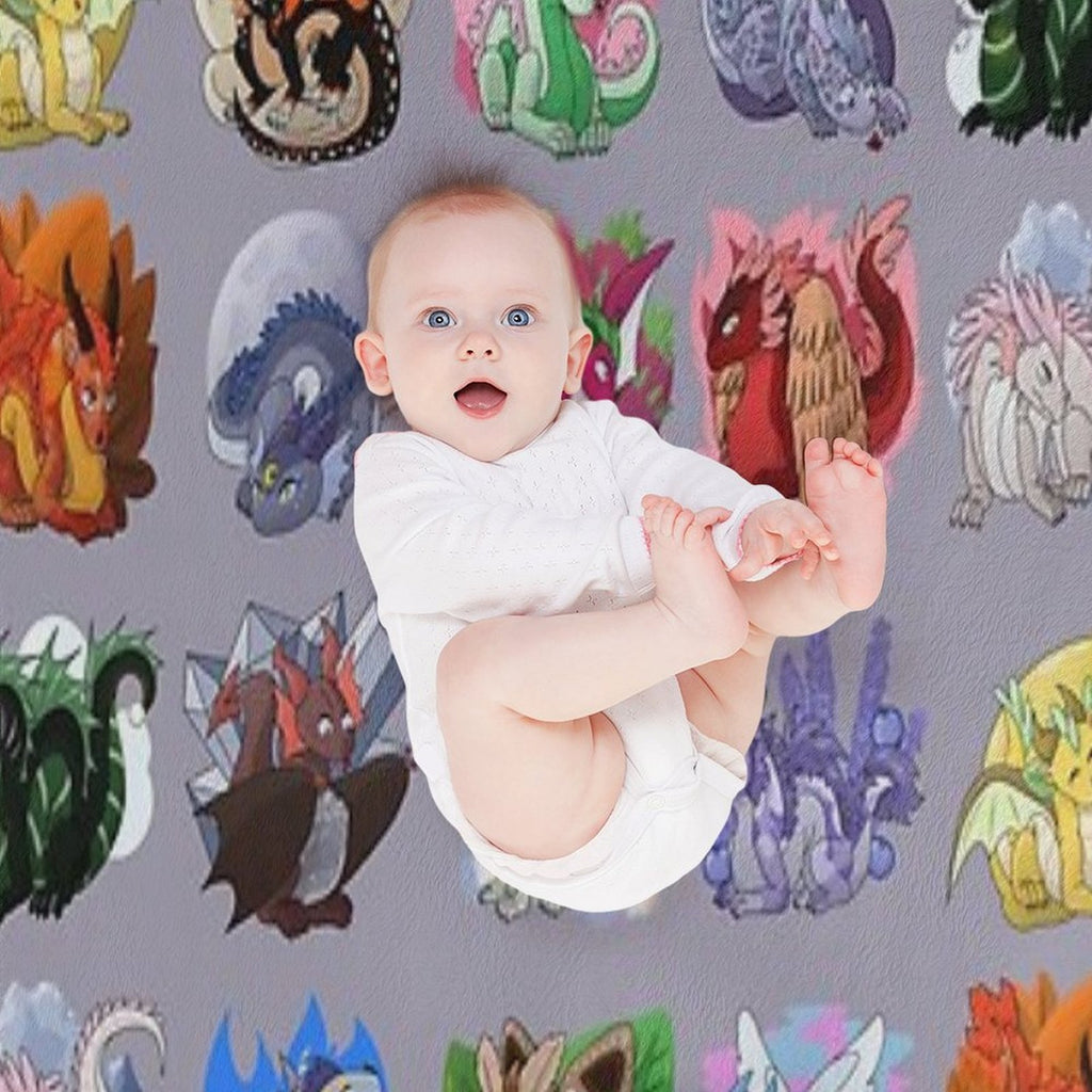 Full Dragon Pattern W Backgrounds (Purple Vers.) Gift-ready Throw Blanket