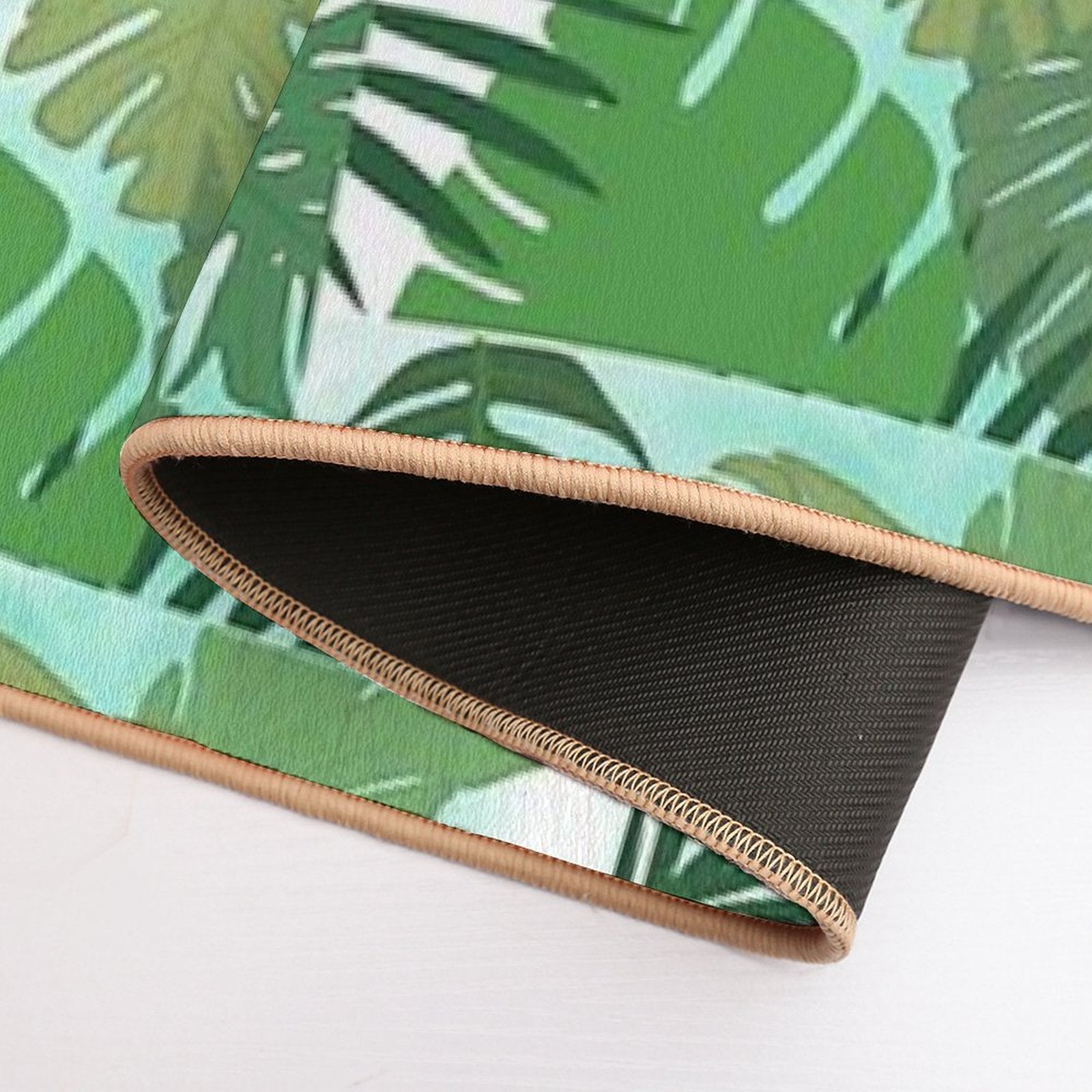 Fairy Tale Monstera Leaves in Shades of Green  Pet-Safe Bath Mat