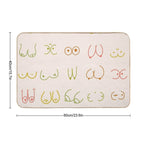 Pastel Boobs Lines  Rapid-Drying Bath Mat