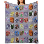 Full Dragon Pattern W Backgrounds (Purple Vers.) Gift-ready Throw Blanket