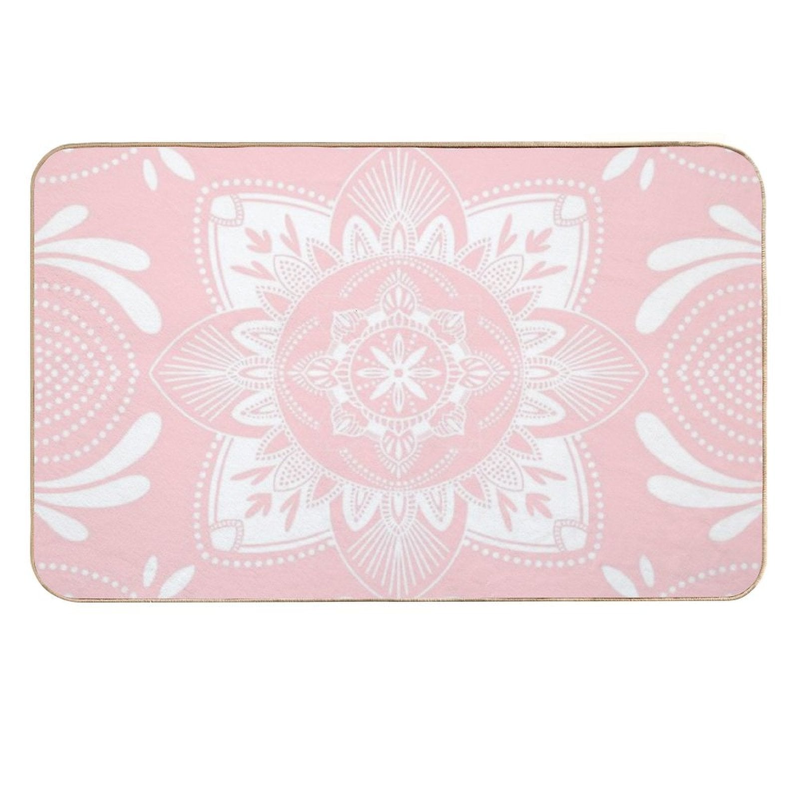 Pastel Pink Mandala  Rapid-Drying Bath Mat