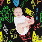 Seamless Pattern in Pixel Game Style Wrinkle-free Throw Blanket