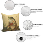 Vintage Japanese Unimpressed Frog Soft Ultra-Soft Texture Throw Pillow