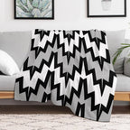 Abstract Geometric Pattern - Gray, Black And White. Eco-conscious Throw Blanket