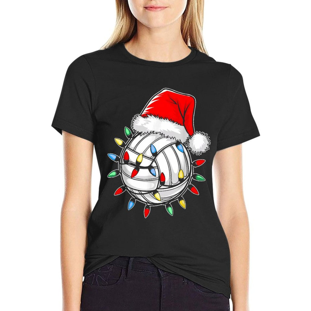 Santa Volleyball Ball Men Youth Boys Christmas Pajamas  Wrinkle-resistant T-Shirt