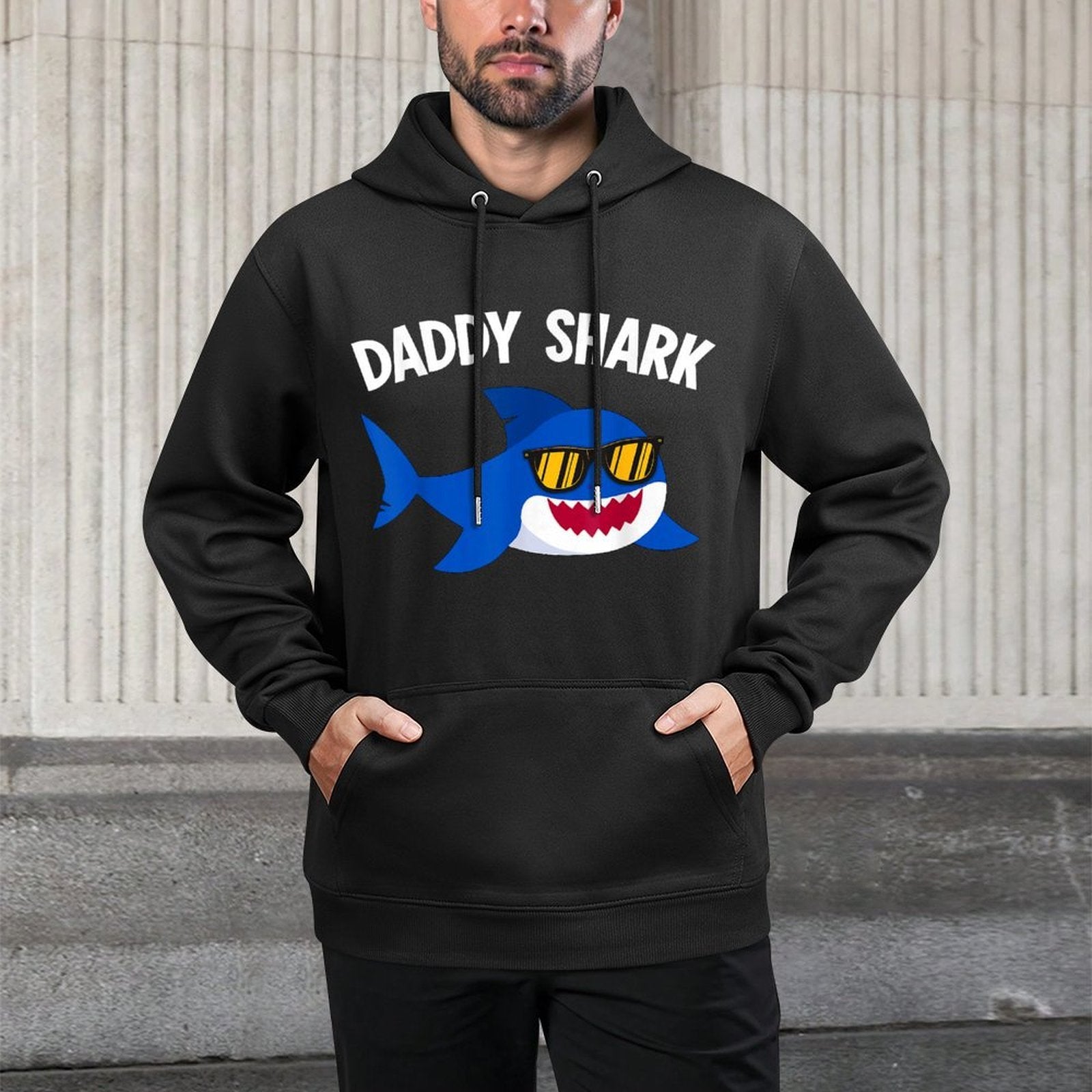 Shark Lover Funny Daddy Shark Fathers Day Easy Care Hoodie